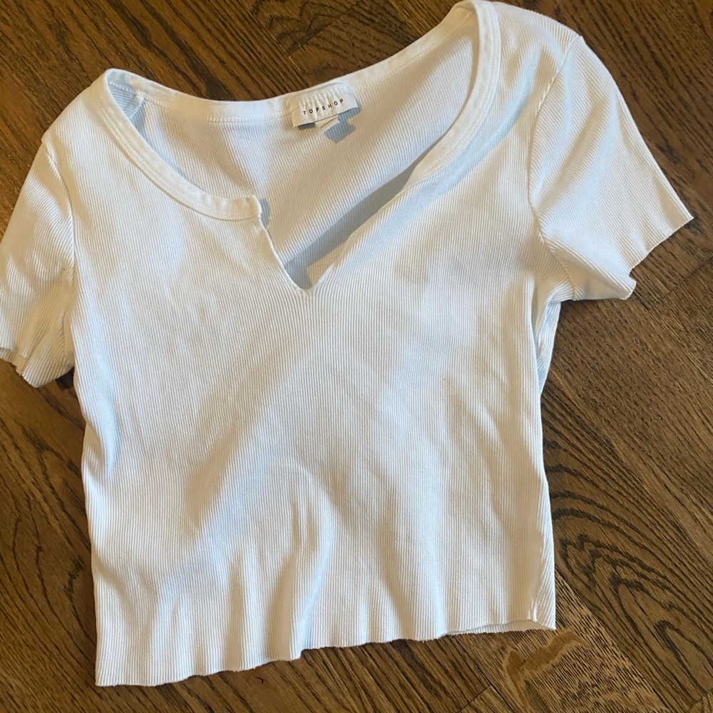 White, rubbed, cropped to shirt from topshop